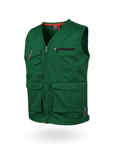 WÜRTH MODYF Arbeitsweste Stretch X – professionelle Arbeitsweste für Herren in Größe XL – Arbeitskleidung für Handwerk & Industrie in grün