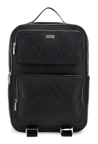 GUESS Rucksack Freizeitrucksack mit Laptopfach Boston Squared Backpack Black schwarz