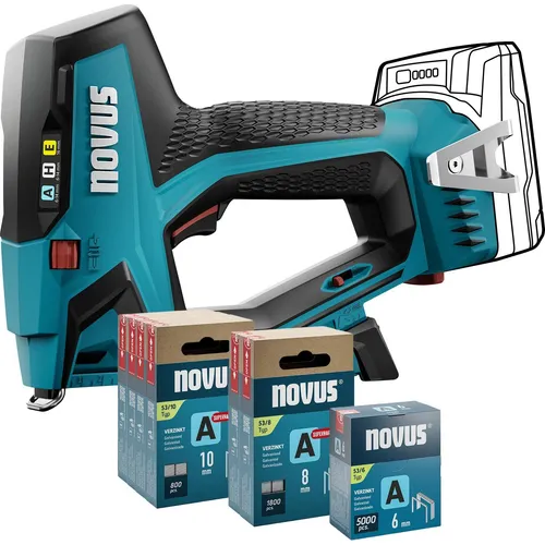 Novus-Tools Elektrotacker J-550, 031-0373, Set, 18V
