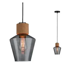 Paulmann Edla Pendelleuchte LED E27 20W - Lampen im Jungle Look mit trendigem Materialmix aus Rauchglas, Kork und schwarzem Metall. Ideal für individuelle Lichtakzente in jedem Raum.