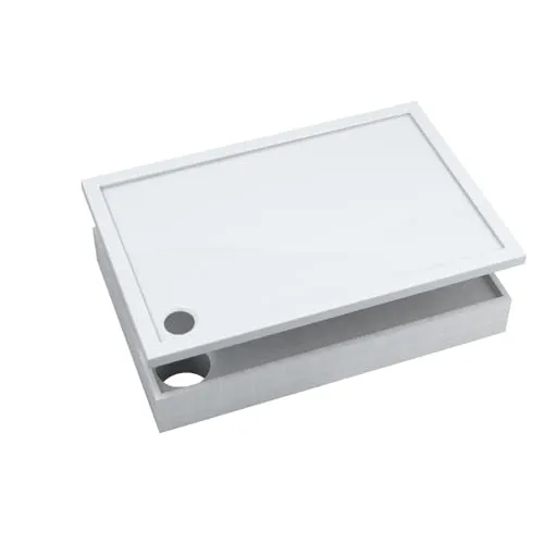 AQUABAD Duschwanne/Duschtasse Set Basic Smooth White 70x120cm - Duschkabinen & -wände mit Styroporträger für stabilen Halt und optimale Wärme- sowie Schalldämmung. Hochglanz-Acryloberfläche, antibakteriell und leicht zu reinigen.