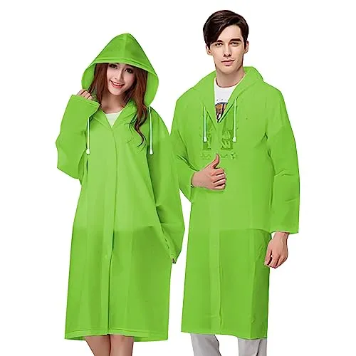Vicloon Regenponcho, 2 Stück Regenponcho Festival Einweg, Unisex Wiederverwendbar Transparent Regenmantel, PEVA Tragbarer Wasserdicht Regencape, für Reisen, Wandern, Radfahren & Camping