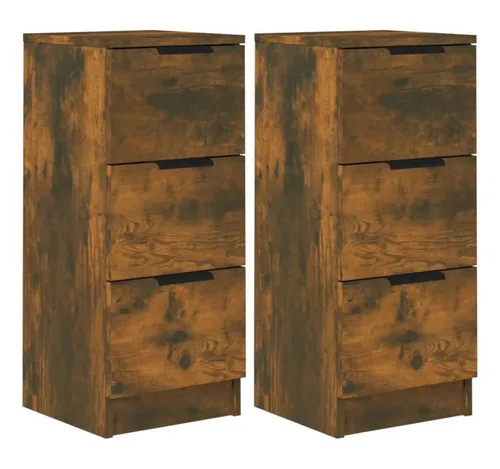 furnicato Sideboard 30x30x70 cm in Räuchereiche, Massivholz (2 St)