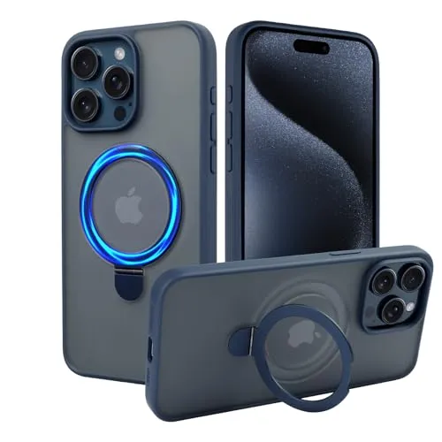 VECUU iPhone 15 Pro Max Hülle Magsafe, Magnetisch Hülle für iPhone 15 Pro Max, Fallschutz Griffige Handyhülle iPhone 15 Pro Max mit Unsichtbarem Magnet Ständer, Kratzfeste PC Rückseite, TPU Bumper