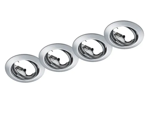 TRIO Leuchten Einbauleuchte, ohne Leuchtmittel, 4er Set Deckeneinbauleuchten, Einbau Decken-spot Silber Chrom Ø 8,3cm