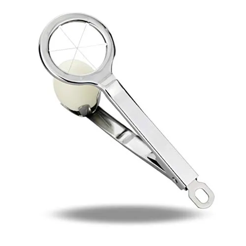 OFKPO Edelstahl Eierschneider,Eierteiler teilt Eier in 6 gleiche Segmenten
