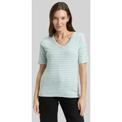 TOM TAILOR T-Shirt T-Shirt Slim Fit T-Shirt mit V-Ausschnitt blau XXL (44)