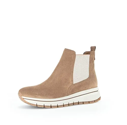 Gabor Damen Chelsea Boots, Frauen Stiefeletten,Wechselfußbett,Best Fitting,uebergangsschuhe,uebergangsstiefel,flach,Lion (Panna),38 EU / 5 UK