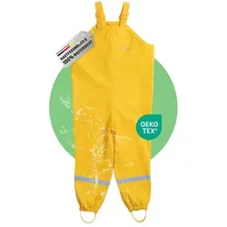 BMS Regenhose Buddelhose Matschhose für Kinder in Gelb Größe 80 - Schneehosen für Jungen, 100% wasserdicht und atmungsaktiv mit verstellbaren Trägern für optimalen Sitz und Schutz beim Spielen im Freien.