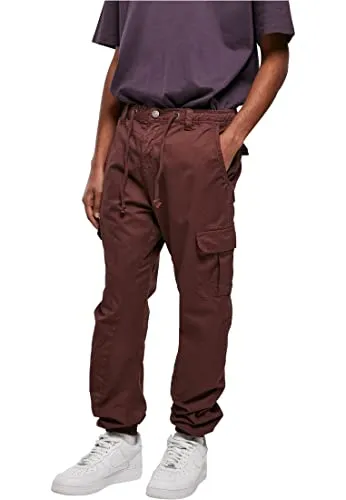 Urban Classics Herren Cargo Jogging Pants Cherry S - Wanderhose mit slim fit Design, aus bequemem Baumwoll-Twill und elastischem Bund für optimalen Tragekomfort. Ideal für aktive Männer, die Stil und Funktionalität schätzen.