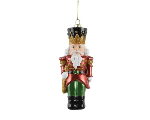 Kaemingk Christbaumschmuck, Christbaumschmuck Kunststoff 14,7cm Nussknacker Figur Rot / Grün