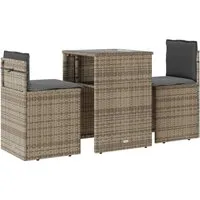 vidaXL 3-tlg. Bistro-Set mit Kissen Beige