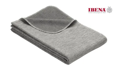 Wohndecke Lausanne von IBENA - Melange-Look grau - Bettdecken in stilvollem Melange-Look, aus 100% Baumwolle, pflegeleicht und ideal für gemütliche Abende. Maße: 220 cm x 250 cm, Made in Germany.
