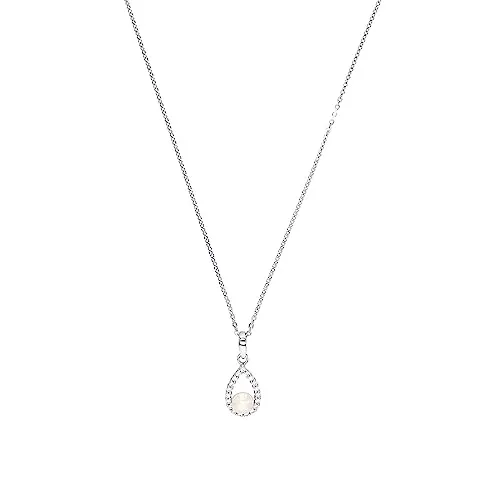 Amor Kette mit Anhänger 2026030 - Zirkonia & Süßwasserzuchtperle - Ketten mit Anhänger, stilvolles Design mit abnehmbarem Anhänger und funkelndem Zirkonia, ideal für jeden Anlass.