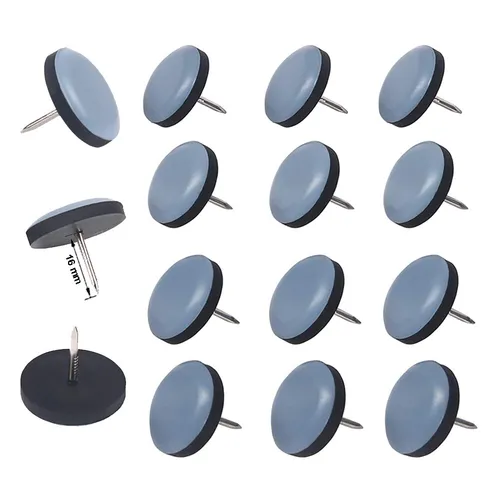 Teflon-Möbelgleiter rund mit Nagel Ø 30 mm, 16 Stück - 5 mm dick / Stuhlgleiter