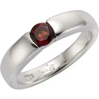Jamelli Damen Ring aus 925/- Sterling Silber mit Granat - Ringe für Damen: Modischer, rhodinierter Ring mit funkelndem Granatstein, anlaufgeschützt und perfekt für besondere Anlässe.
