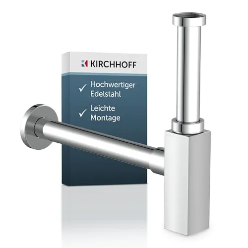 KIRCHHOFF Flaschensiphon Design Siphon - Küchenarmaturen mit korrosionsbeständigen Edelstahl-Abflussrohren, einfach zu reinigen und ideal für handelsübliche Waschbecken und Waschtische.