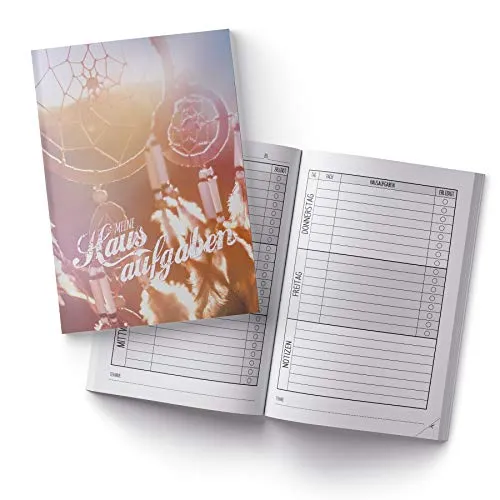 itenga Hausaufgabenheft Traumfänger DIN A5 96 Seiten Schulbedarf Meine Hausaufgaben für Gemeinschaftsschule Gymnasium