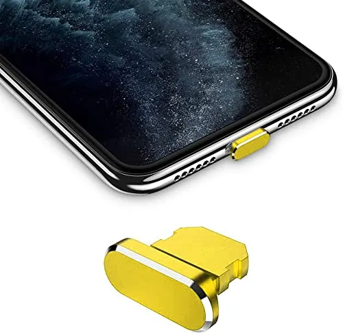 Cadorabo Schutzkappe kompatibel mit Apple iPhone in Gelb - Staub Schutz Stecker Stöpsel für Ladeanschluss Staubdicht