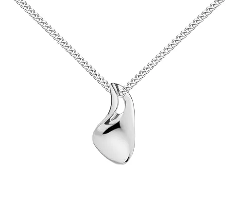 JEVELION Damenkette mit Silberanhänger fließendes Silber 925 Silber Silberschmuck für Damen Mit Halskette 925 Silber - Kettenlänge 55 cm.