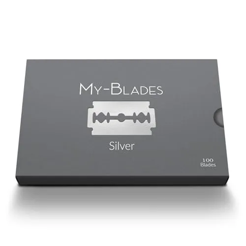 Produktbild My-Blades® Silver – 100 besonders scharfe Rasierklingen aus deutschem Stahl | Eisgehärtete Doppelklingen für Rasierhobel