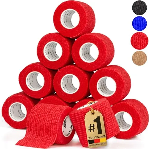 HUND IST KÖNIG selbstklebender Verband, elastische Binde 12x4,7m selbsthaftende Bandage, Haftbandage selbstklebend für Mensch & Tier, Fixierbinde - selbsthaftender Verband selbstklebend, Bandagen