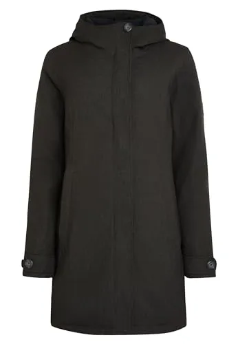 ELKLINE Damen Wintermantel Schnieke 2019061, anthra, Größe 42 - Stylischer und wasserdichter Damen Wintermantel mit atmungsaktiver Membran. Ideal für kalte Tage, ausgestattet mit einer Kapuze und praktischen Reißverschlusstaschen.