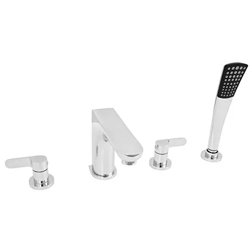 Welfenstein 4-Loch Wannenrandarmatur WRA-87A Messing, verchromt Badewanne