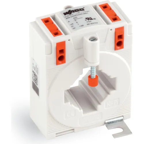 Wago 855-405/250-501 Aufsteck-Stromwandler 250A/5A - Leistungsregler & Wandler, induktiver Stromwandler mit schraubenloser CAGE-CLAMP-Technik, ideal für Wechselstromnetze und hohe Stromfestigkeit.