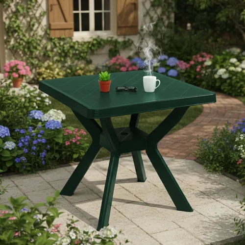 Normandy Gartentisch 79x79 cm in Grün für 4 Personen