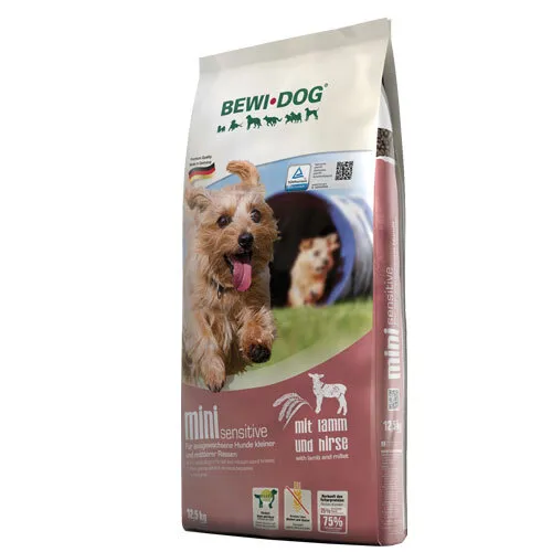 BEWI DOG Mini 12,5 kg - Trockenfutter für kleine Hunderassen, 80% tierisches Eiweiß und extra kleine Kroketten für optimale Verdaulichkeit
