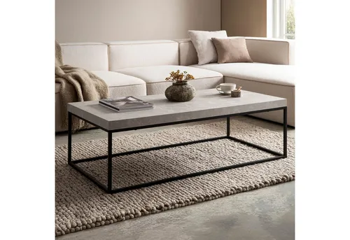 FineBuy Couchtisch 120 cm Sandfarben - Moderner Sofatisch aus MDF, der mit seiner sandfarbenen Oberfläche und Bodenschutz ideal für jedes Wohnzimmer ist. Maße: 120 cm x 60 cm x 38 cm, einfach zu montieren und sicher verpackt geliefert.
