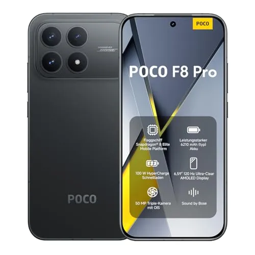 XIAOMI Poco F8 Pro Smartphone, 12+512GB, 6210mAh, 50MP, Schwarz