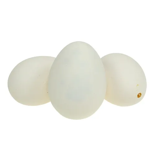 Gänseeier Deko 8cm, Weiße Deko-Eier, Ostereier zum Basteln, 10 Stück