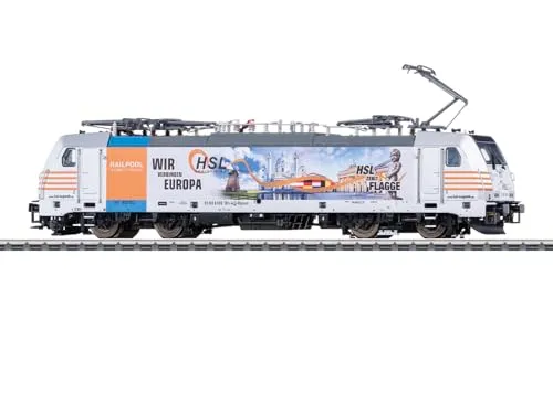 Märklin 38803 H0 E-Lok BR 186 der HSL - Hochwertige Elektrolokomotive der Baureihe 186 mit Digital-Decoder und umfangreichen Geräuschfunktionen. Ideal für Sammler und Modellbahnfans, die Wert auf Detailtreue legen.