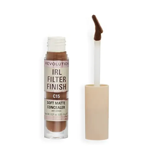 Makeup Revolution, IRL Filter Finish Concealer, Mittlere bis volle Deckkraft, C15, 6g