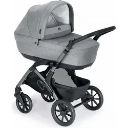 Cam il Mondo del Bambino Kombi-Kinderwagen, Hellgrau - Eleganter und vielseitiger Kombikinderwagen mit 4-fach verstellbarer Rückenlehne, geeignet von der Geburt bis 4 Jahre. Ideal für entspannte Spaziergänge und Abenteuer mit Ihrem Kind.