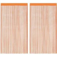 vidaXL Fadenvorhänge 2 Stk Orange 100x250 cm 4102043 in orange von vidaXL