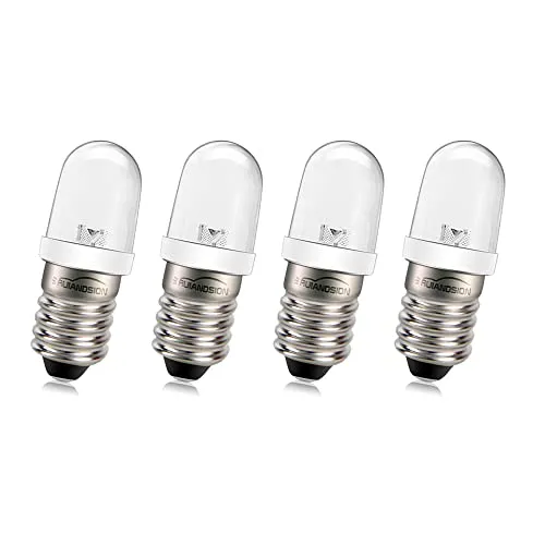 Ruiandsion E10 LED Glühbirne 220V 230V AC 8mm Schraubsockel Energiesparende LED-Anzeigeleuchte E10 Sockel LED Upgrade Glühbirne, Warmes Weiß (4er Pack)