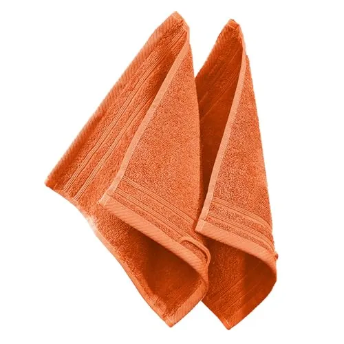 Erwin Müller Seiftuch Heidelberg 2er- Pack 100% Baumwolle orange Größe 30x30 cm - leichte Qualität, saugstark, schnelltrocknend, kompakt - ideal für Sport, Strand, Reisen (weitere Farben)