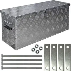 Trucky Anhänger-Deichselbox D055 aus Aluminium - Transportboxen für Werkzeuge und Ausrüstung, robustes Aluminium mit sicherem Schließmechanismus und einfachem Montagesatz für vielseitige Anwendungen.
