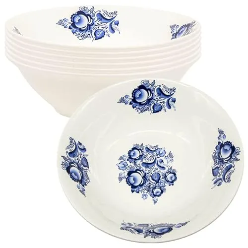 OLYMP Suppenteller-Set - Gzhel, 6 Stück, Ø 18 cm, Keramik, Orientalisch, Bowl