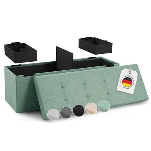 Blumtal Sitzbank mit Stauraum und 2 Boxen - Sitzbänke & -truhen: Stilvolle Aufbewahrungslösung mit 2 zusätzlichen Boxen für optimale Ordnung und eine belastbare Sitzfläche bis 300 kg!