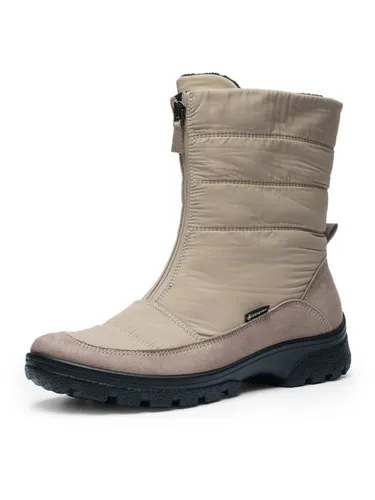Damen Stiefelette Saas-Fee 36 - Beige - Wasserdichte Stiefelette mit atmungsaktiver Gore-Tex Membran. Bequem gepolstertes Fußbett für hohen Tragekomfort und rutschhemmende Sohle für sicheren Halt. Ideal für schmuddelige Tage im Freien.