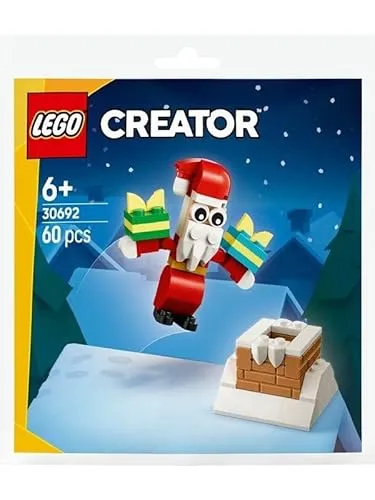 Lego® Creator Der Weihnachtsmann im Schornstein (30692) – 60 Teile | Festliches Mini-Bauset | Weihnachtszauber & Geschenkideen für Kinder & Sammler