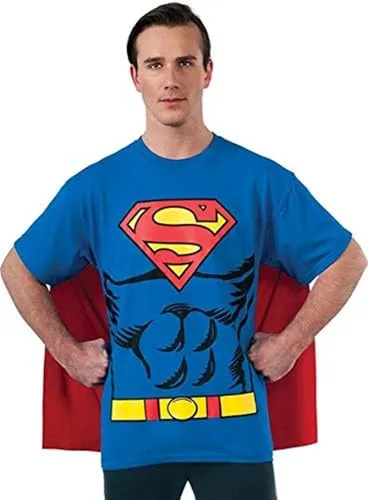 Rubie's 880470 Offizielles Superman-T-Shirt-Set, Kostüm für Erwachsene, Größe L