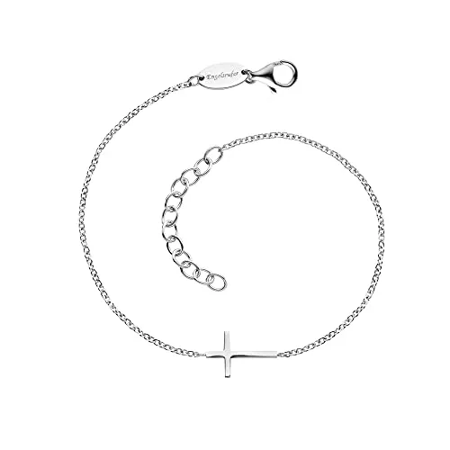 Engelsrufer Damen Armband mit Kreuz Anhänger aus Sterling Silber - Elegantes Armband für Damen mit längenverstellbarem Kreuz Anhänger, nickelfrei und ideal für Allergiker. Inklusive Schmuckbox für das perfekte Geschenk.