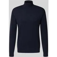 Herren Rollkragenpullover TOM TAILOR, Gr. L, blau - Kombistarker Herren-Rollkragenpullover von TOM TAILOR in knitted navy melange. Aus 100% Baumwolle, atmungsaktiv und pflegeleicht, ideal für lässige Outfits.