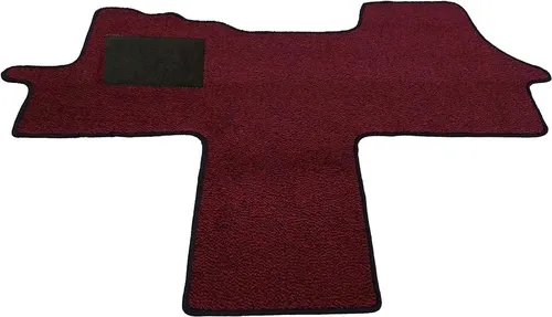 Mertex Automatte Autoteppich für Ducato 250, Jumper II 250, Boxer II 250 - Hochwertiger Velours-Passformsatz in rot meliert mit schwarzer Umrandung. Pflegeleicht, strapazierfähig und schalldämmend für optimalen Komfort. Rutschhemmend und wasserundurchlässig, ideal für Fiat Ducato 250, Citroen Jumper II und Peugeot Boxer II.