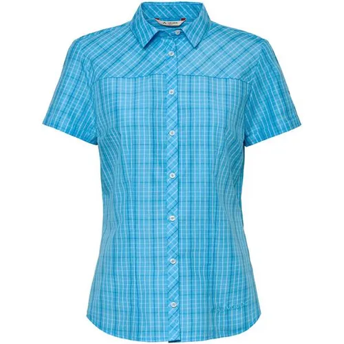 Vaude Women's Tacun Shirt II - Karierte Bluse Gr. 36 Blau - Ideale Bluse für Wanderungen und Reisen in Blau, Größe 36. Hergestellt aus 54% Lyocell und 46% Polyester für hohen Tragekomfort. Entdecken Sie weitere Vaude-Highlights in unserem Online-Shop!